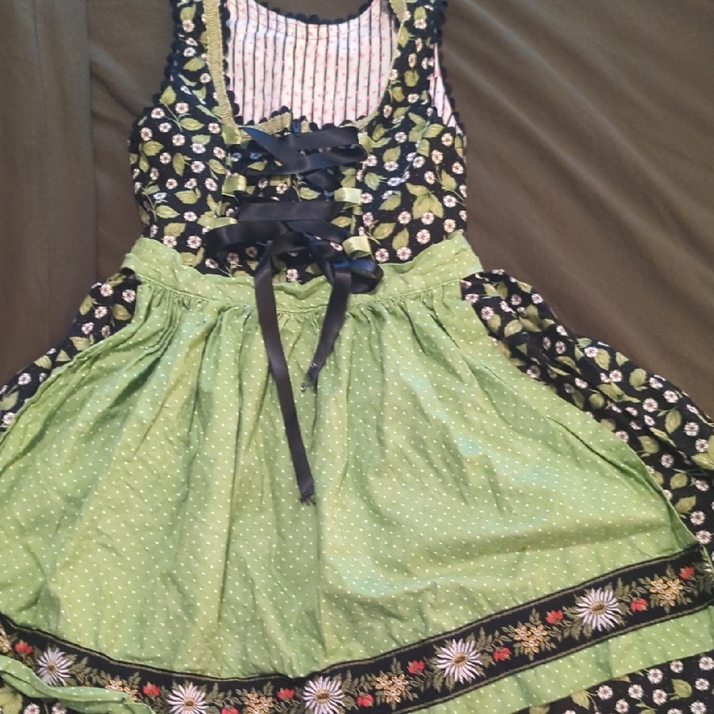 Floral Green Kids Dress